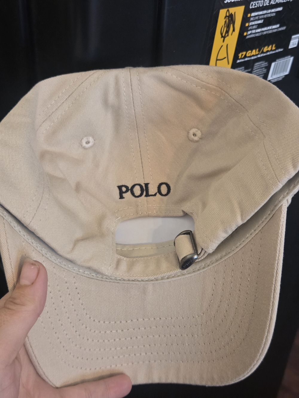 Polo by Ralph Lauren Beige Baseball Cap with Black Logo - Picture 3 of 3